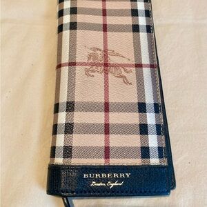 Burberry Haymarket Long Fold Wallet